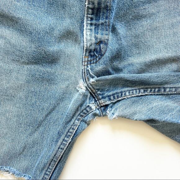 Vintage Levi’s Denim Shorts 28" Distressed‎ High Rise Orange Tab Cut Offs - Picture 8 of 15